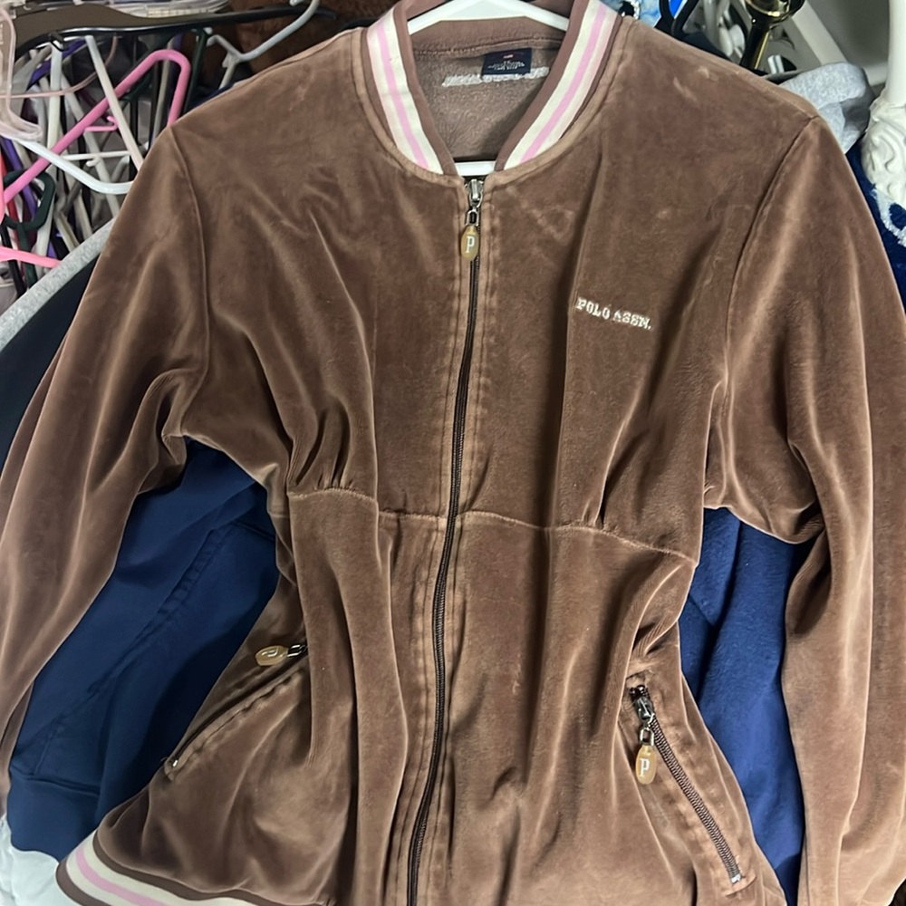 U.S Polo Assn brown neapolitan zip-up